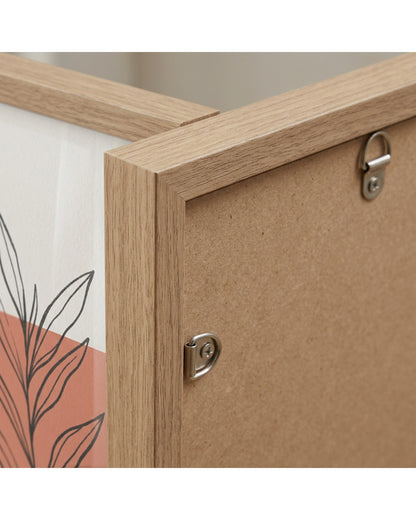 Purelao Botanical Line Art Framed Wall Print Set of 2 50 x 70 cm Walnut - Detail view