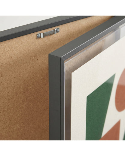 Purelao Abstract Geometric Framed Wall Art Set of 3 40 x 50 cm Graphite - Detail view
